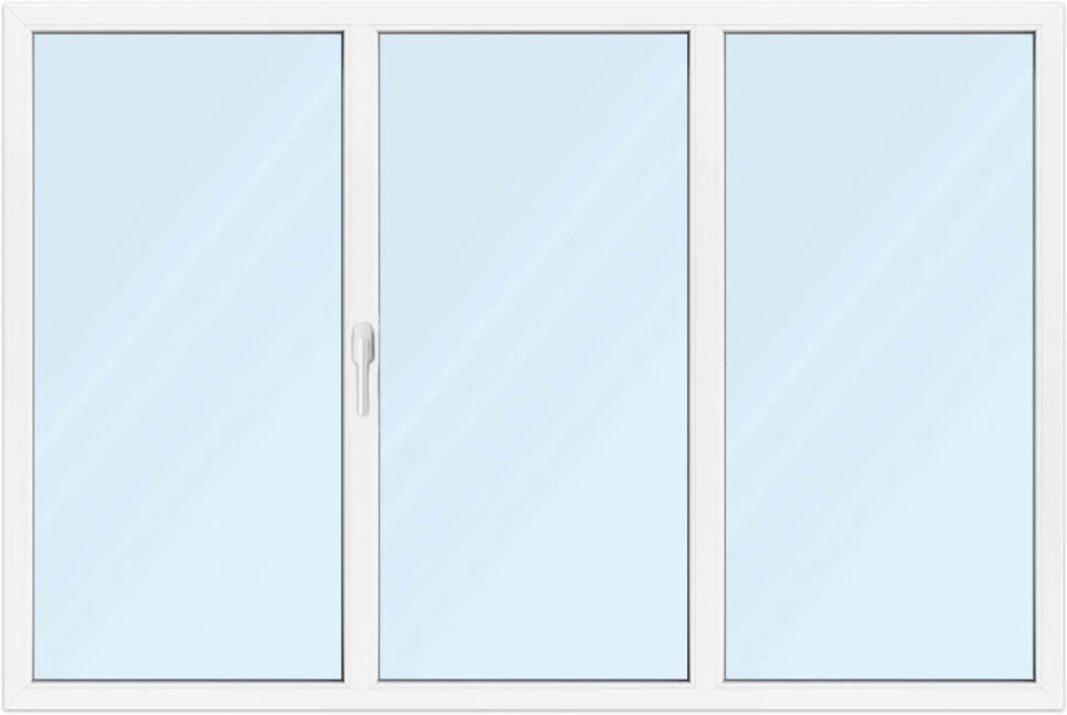 Fenêtre en saillie, aluplast, IDEAL 4000, blanc, 3 vantaux, gauche OB, centre fixe, droit OB, 1510 x 635 mm, configuration personnalisée