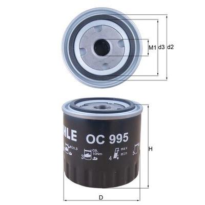 KNECHT Ölfilter oc995 Anschraubfilter 89mm GewindemaßM20x1.5-6H für INFINITI NISSAN RENAULT Suzuki
