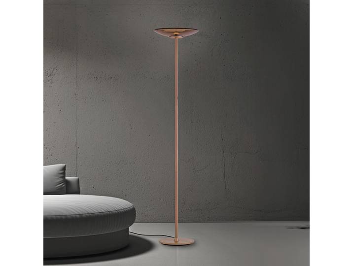 Lampadaire LED Moon, bronze, verre ambré (foncé) - PURE PURE Moon - Salon / séjour - Moderne - Aluminium - Avec abat-jour