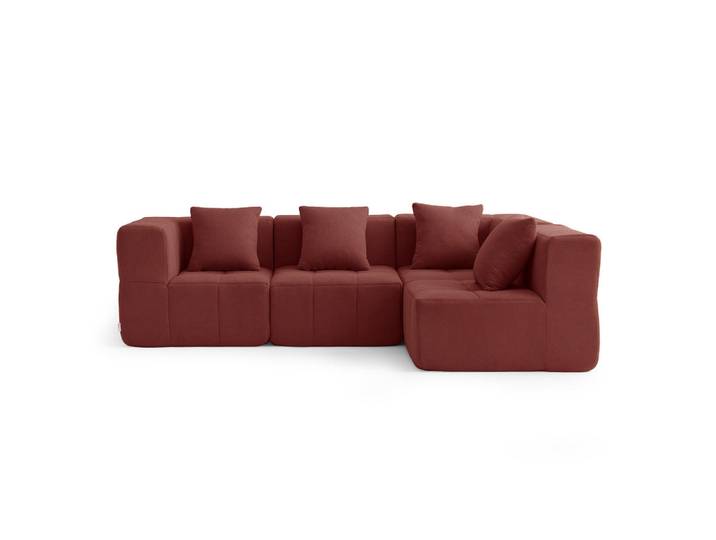MILYsofa Ecksofa Bouclé-Stoff Terrakotta-Rot, Terracotta, Füllung: Viskoelastischer Kern,Komfortschaum,Viskoelastischer Kern, einzeln stellbar, 260x175 cm, Wohnzimmer, Sofas & Couches, Wohnlandschaften, Ecksofas