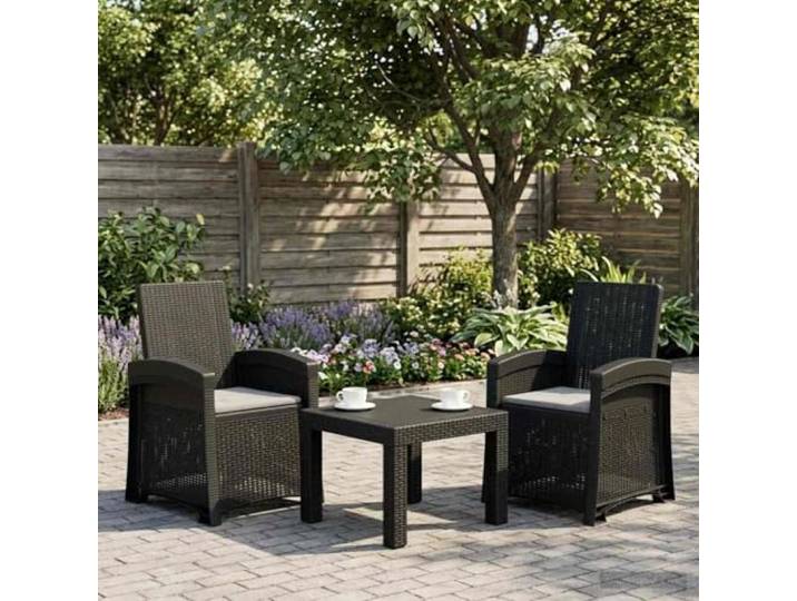 YUTAASU Liegesessel Garten Rattan-Optik 2 Stück Anthrazit Hellgrau Verstellbare Rückenlehne, Polypropylen, Wetterbeständig, Für Terrasse Balkon