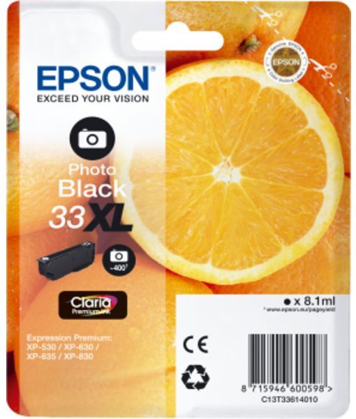 Epson 33XL (C13T33614012) - Fotoschwarz - Druckerpatrone - Hohe Kapazität