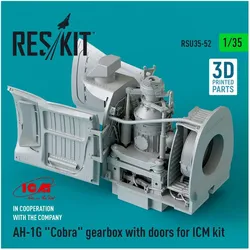 ResKit AH-1G Cobra gearbox with doors for ICM kit (3D Printed)