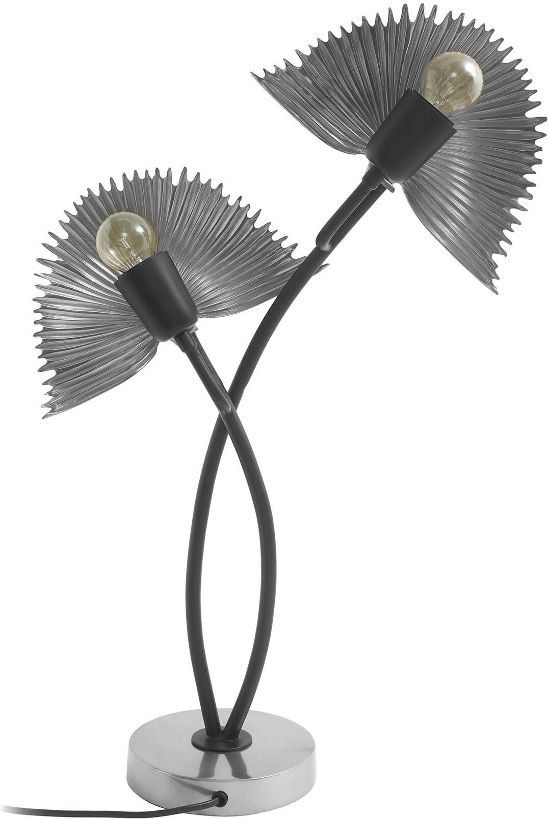 KAYOOM Tischleuchte "Tischlampe Twinflame 125", silber, 2, H: 60cm, 1 Stk., Leuchten, Dekorative Tischlampe mit zwei Lichtobjekten aus Metall, Tischleuchte