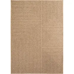 Teppich Outdoor Jute-Optik Wetterfest Waschbar Strapazierfähig Balkon Terrasse Küche Läufer Beige 80x250 cm – ARLBERG von Kadima Design