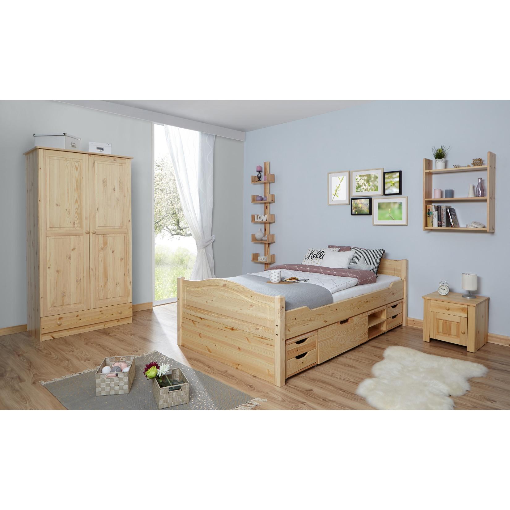 TiCAA Einzelbett "Leni" 120x200 Kiefer Natur