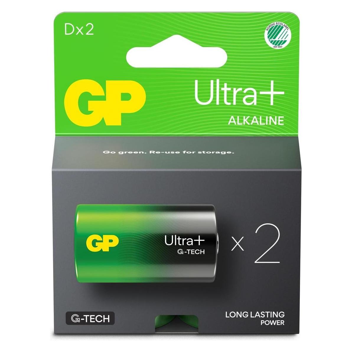 GP Batteries GP 13AUP-C2 A21 / D / LR20 ULTRA PLUS Battery (2 Stk., D) (151421)