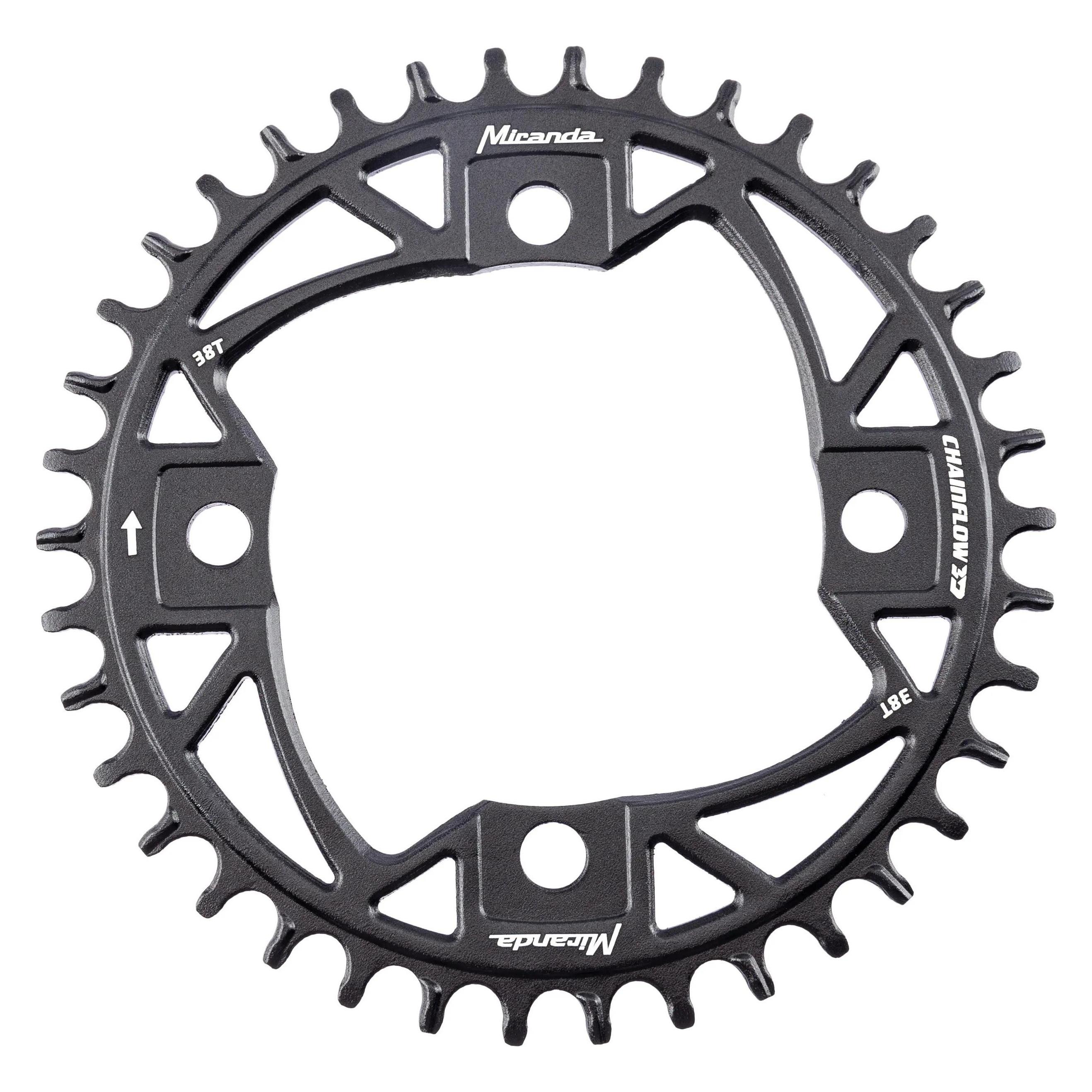 Miranda Unisex - Erwachsene MTB Chainflow 3D Kettenblatt, Schwarz, 38 zähne (38) (R38D1333A22L34000001)