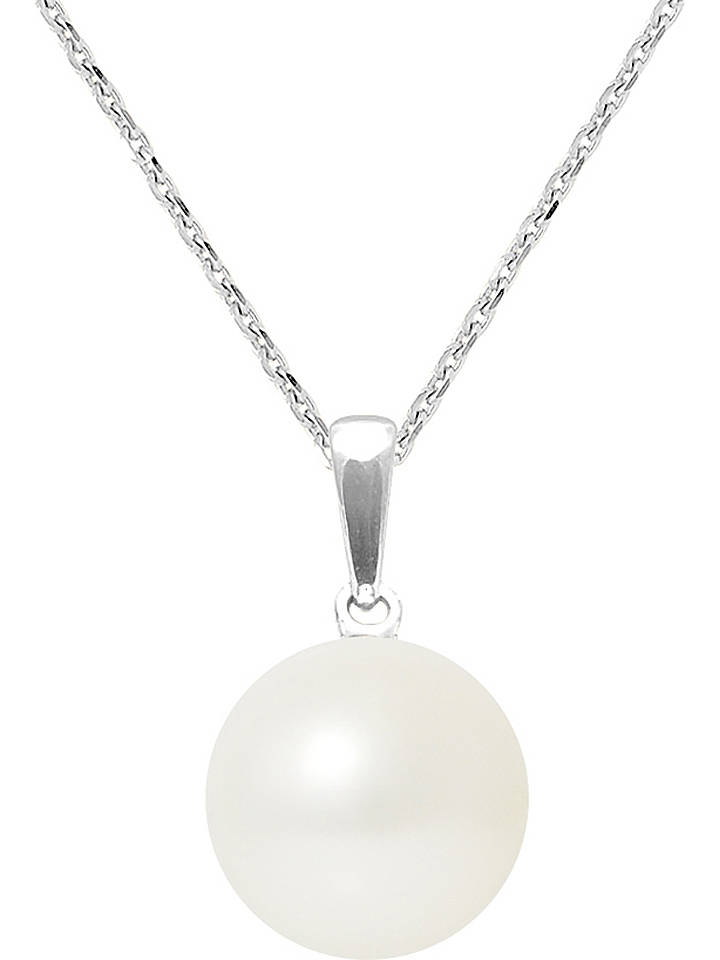 Pearl Addict Silber-Halskette "Solo" mit Süßwasserzuchtperle in Weiß - (L)42 cm - onesize