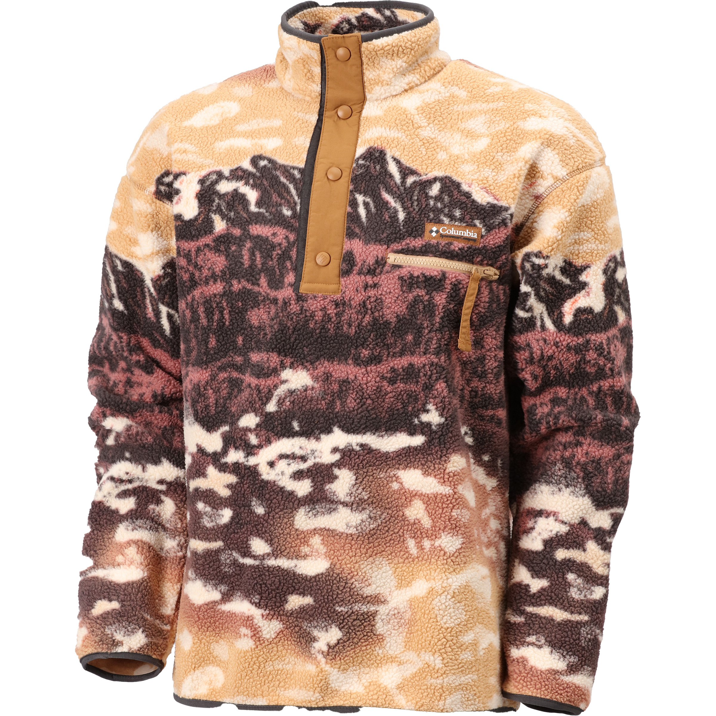 Columbia Helvetia II Printed Half Snap Herren Pullover braun Größe M Lifestyle Widerstandsfähig