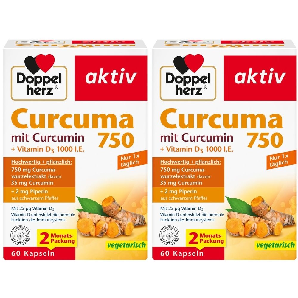 Doppelherz aktiv Curcuma 750 x2 2x60 St Kapseln