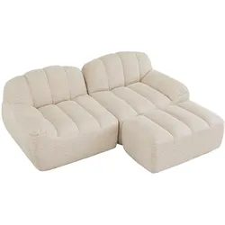 ECKSOFA aus granuliertem Fleece, frameless Lounge-Design ohne Montage