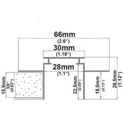 ISOLED Zubehör für Einbauprofil WING20 - Installationskanal, Aluminium eloxiert, Länge 200cm, für 15mm Rigips-Platten ISO-112589