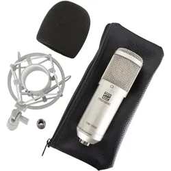 Pronomic CM-100S Studio Großmembranmikrofon inkl. Spinne & Windschutz Silber