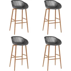 vidaXL Barhocker 4 Stk. Grau