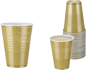 The Handy Homestead Disposable Party Cups Set Versatile Beer Pong Cups & Outdoor Drinkware gold