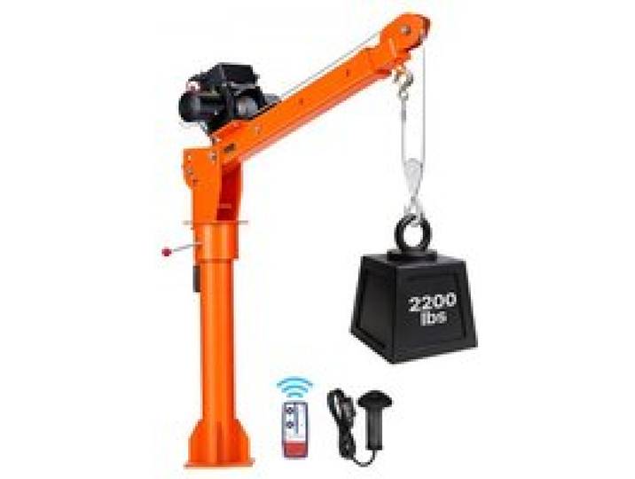 VEVOR Grue de Levage Électrique pour Pick-up et Camionnette 998 kg, Grue de Chargement avec Treuil Électrique 12 V, pour Machines et Bois, Pliable, Flèche Télescopique Rotative à 360°, Acier Galvanisé