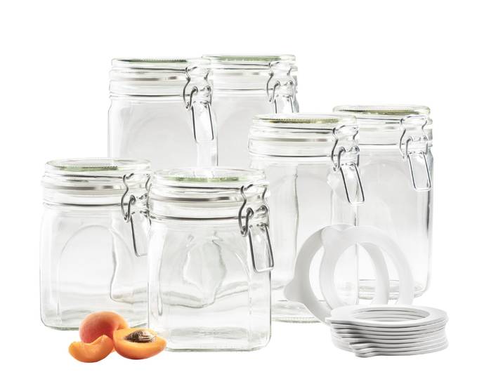 Einmachglas MÄSER Gothika , bunt (transparent), Lebensmittelaufbewahrungsbehälter, Einmachglas