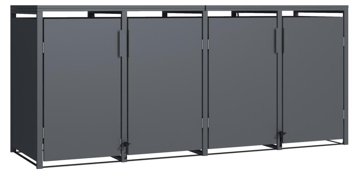 Stahl-Containerlagerung, Holten-Fußpedal, 4 Container