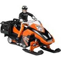 63101 Snowmobil mit Fahrer und Ausstattung, Modellfahrzeug orange/schwarz