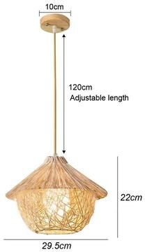 Uplifted Finds Rattan Wicker Bamboo Pendant Ceiling Lamp 29.5 X 22 Cm
