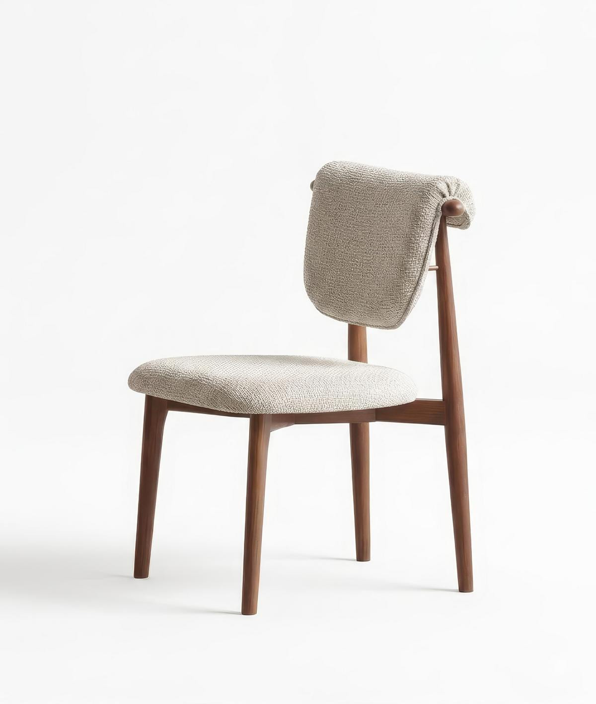 JVmoebel Luxe Gestoffeerde Eetkamerstoel in Beige van Edel Massief Hout