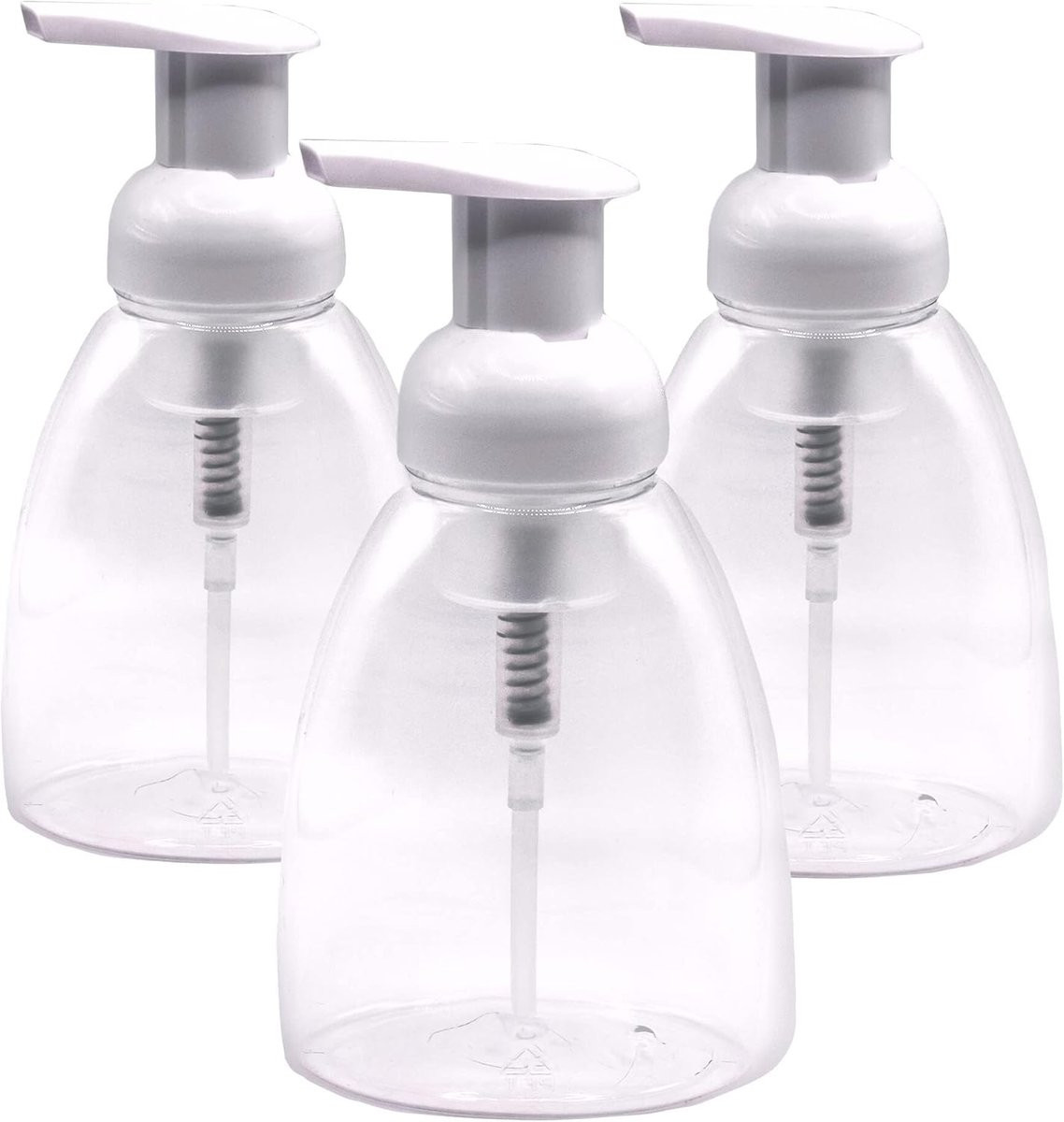 Set van 3 navulbare BPA-vrije schuimflessen voor mousse, transparant
