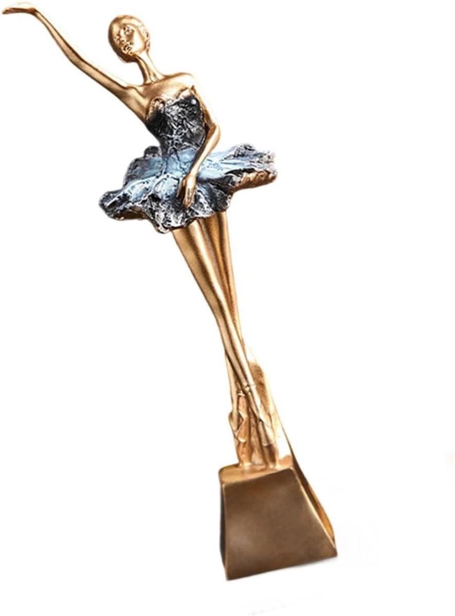 Handgemaakt Wit Balletdanser Beeld - Danser Ornament voor Huisdecoratie - Hoogte: 23 cm
