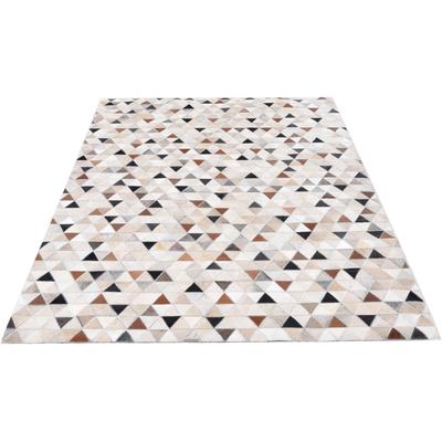 Fellteppich THEKO "Kobe" Gr. 6, bunt (multi), B:190cm H:3mm L:290cm, Kuhfell, Leder, Teppiche, Fellteppich, Patchwork, handgenäht, echtes Rinderfell in Naturtönen