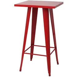 Chefgastro Stehtisch | HxBxT 105x60x60cm | Metall Industriedesign| Rot | Bistrotisch Bartisch