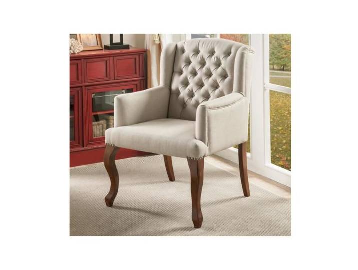 Fauteuil bergère en tissu PARUNA - Beige
