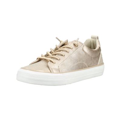 Sneaker MUSTANG SHOES "Mustang Shoes Sneaker Lederimitat", Damen, Gr. 40, gold (beige), Lederimitat, Schuhe Sneaker