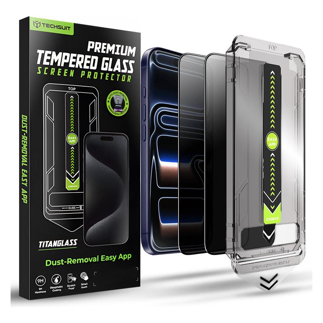 Techsuit TitanGlass FullCover (2 pack) Privacy (2 Stk., Apple iPhone 17 Pro) (60302302)