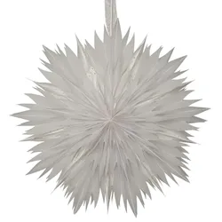 MARELIDA Papierstern Eisblume Weihnachtsstern Faltstern 60cm Dekostern Leuchtstern weiß