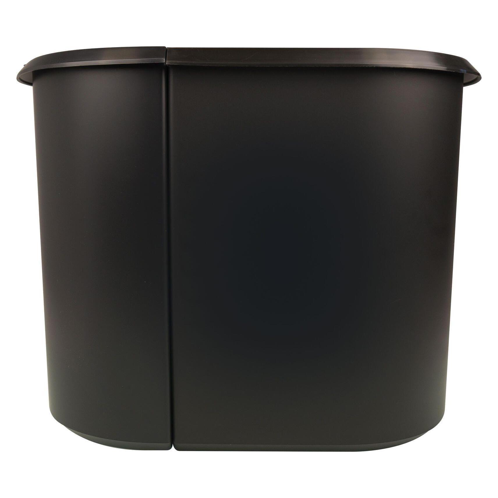 Helit H6103995 - Duo-System-Papierkorb, oval/umlaufender Griffrand, schwarz (29 l) (H6103995)