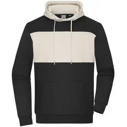 Sweat-Hoody colour-block UNISEX "8051" - XXS - black/sandstone