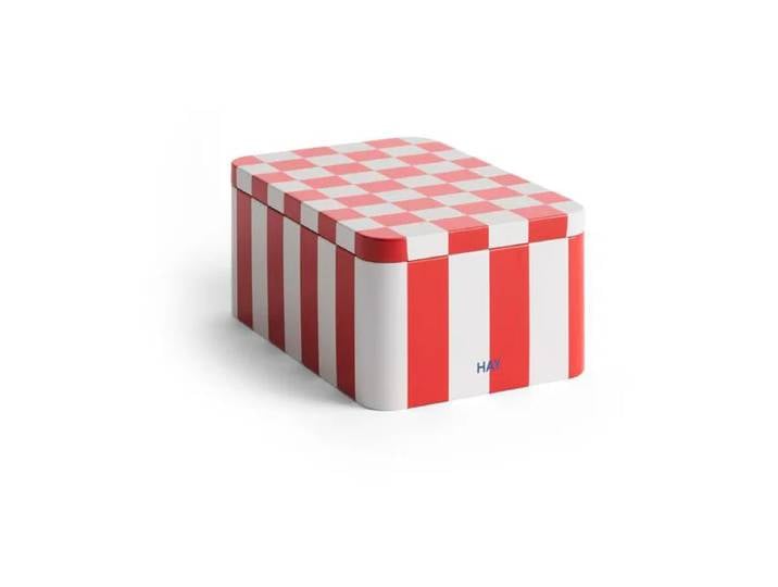 HAY Bocal Tin Container small Red-off white