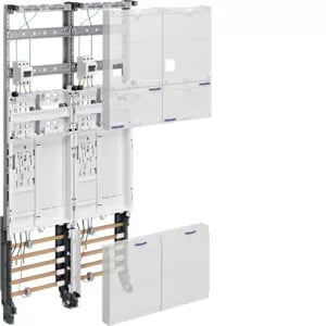 Hager Complete installatieplaat universeel ZK3EH62, 1050 mm, 2-voudig, 2-polig, met BKE-I hoofdschakelaar