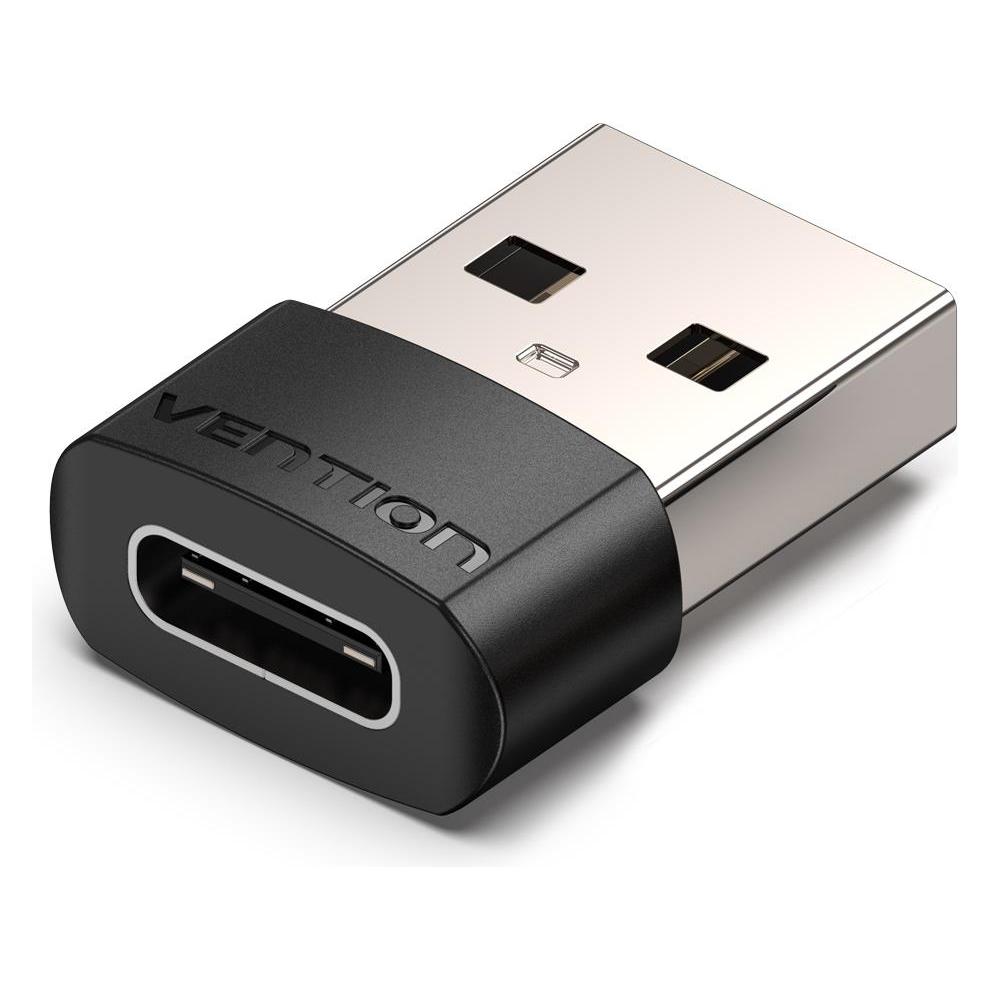 Vention USB 2.0 Male to USB-C Female Adapter CDWB0 Black PVC (USB-A, USB-C) (CDWB0)