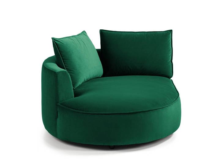 Modulottomane Grün/Dunkelgrün Samt Shyla 126 x 154cm Ausrichtung links Modern