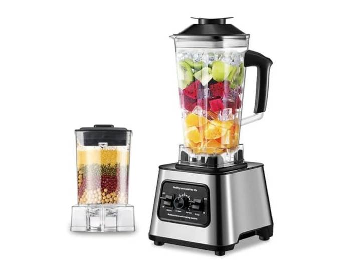 Mixeur Blender 6000W\, Blender Professionnel\, 2.5L Mixeur Blender Multifonctionnel\, 4 Lames en Inox\, 10 vitesses\,Broyeur Robot Culinaire 2 Pichets\, Blender Smoothie Fruits