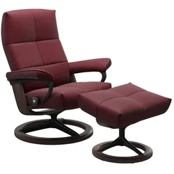 Stressless Sessel mit Hocker David Signature Leder Rot Batick Bordeaux L (Large)