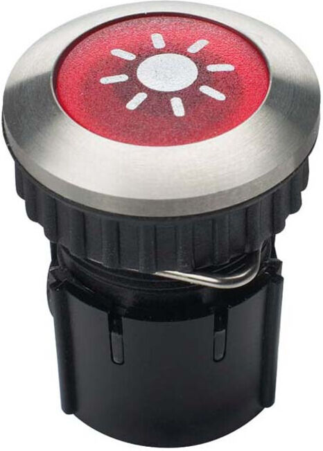 Grothe Bouton de sonnette rond 14,6 mm rouge, manchon V2A PROTACT 105 LED (63052)