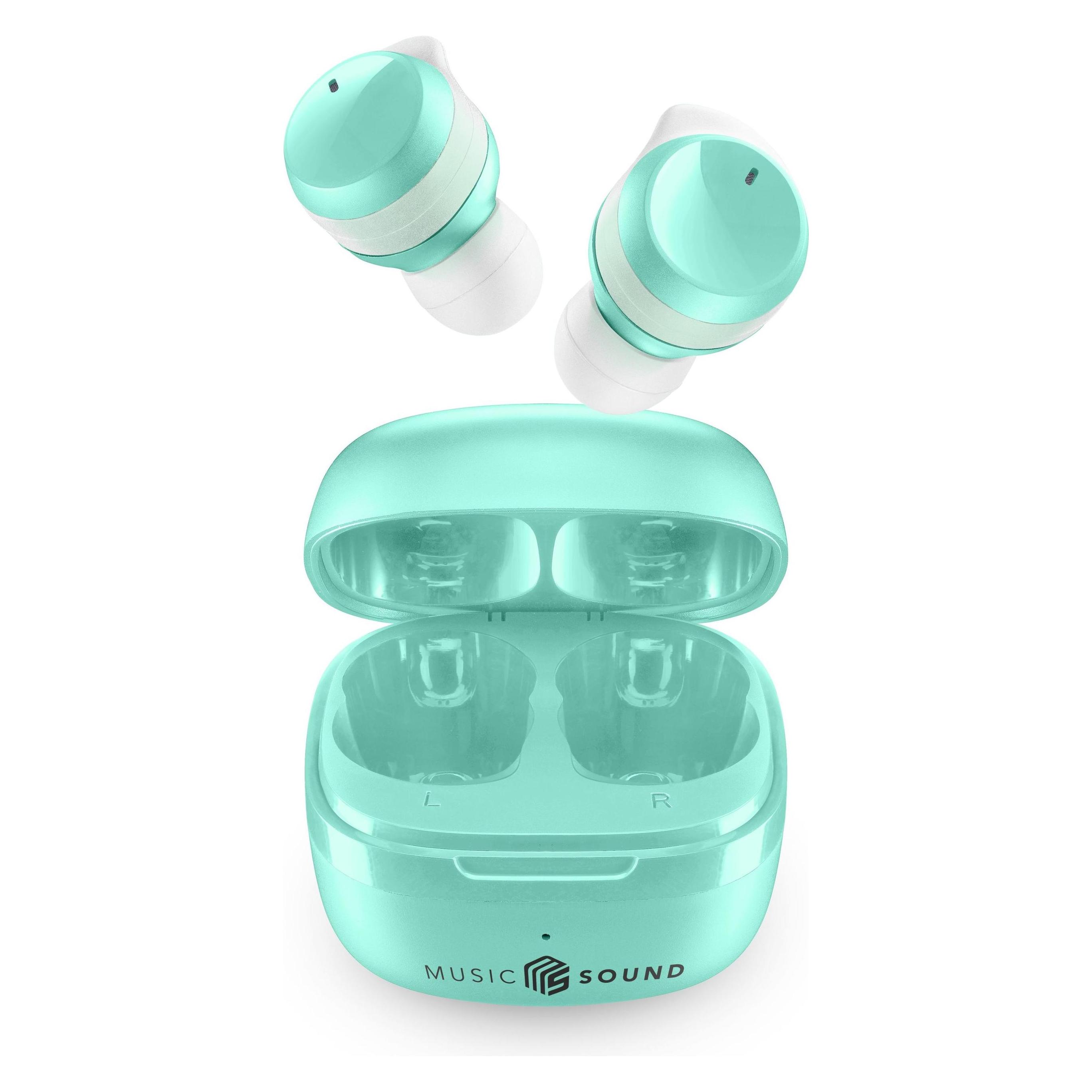 Cellularline Music Sound Flow Kabelloses In-Ear-Headset Musik und Bluetooth-Anrufe Grün (Keine Geräuschunterdrückung, 25 h, Kabellos) (BTMSTWSFLOWG)