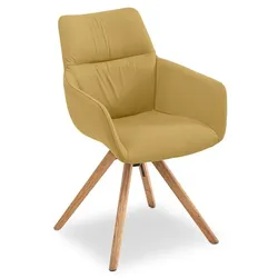 MAISON Stuhl Ontario Leder Gelb Mustard