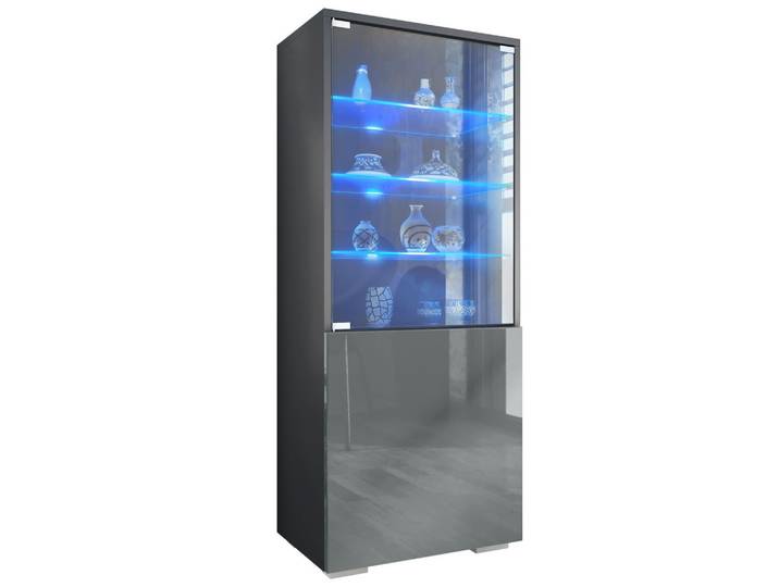 VITRINE Granada Grau Hochglanz