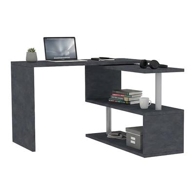 Dmora Schreibtisch Dascagn, Eck-PC-Schreibtisch, Mehrzweck-Bürotisch, 100 % Made in Italy, 120x50x75 cm, Anthrazit