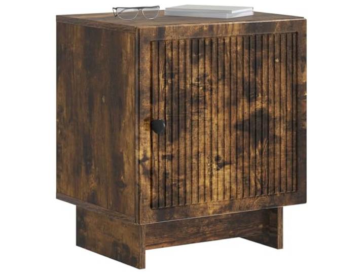 KTHLBRH Nachttisch Eiche Rauchgrau 43 x 34,5 x 50 cm Holzwerkstoff, Vintage-Stil, rechteckig, für Schlafzimmer