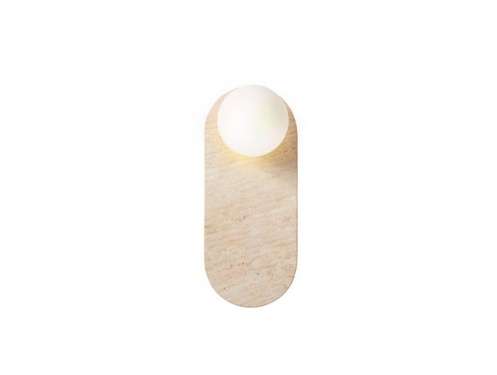 Applique murale en travertin Tor All - 18 x 1 cm - Beige / Blanc