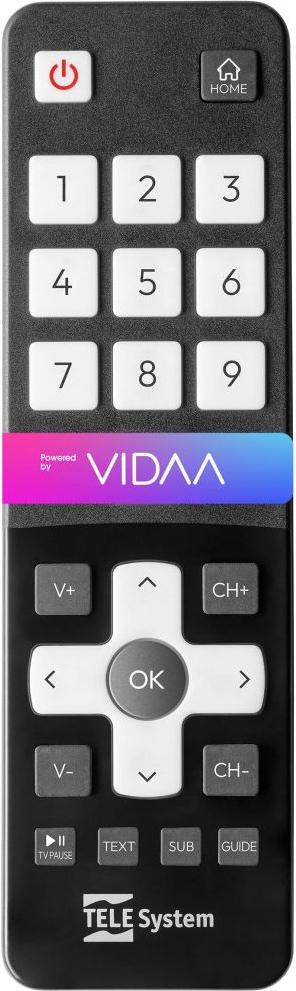 TELE System 58035024 TV-bedieningspaneel met knoptoetsen, Zwart